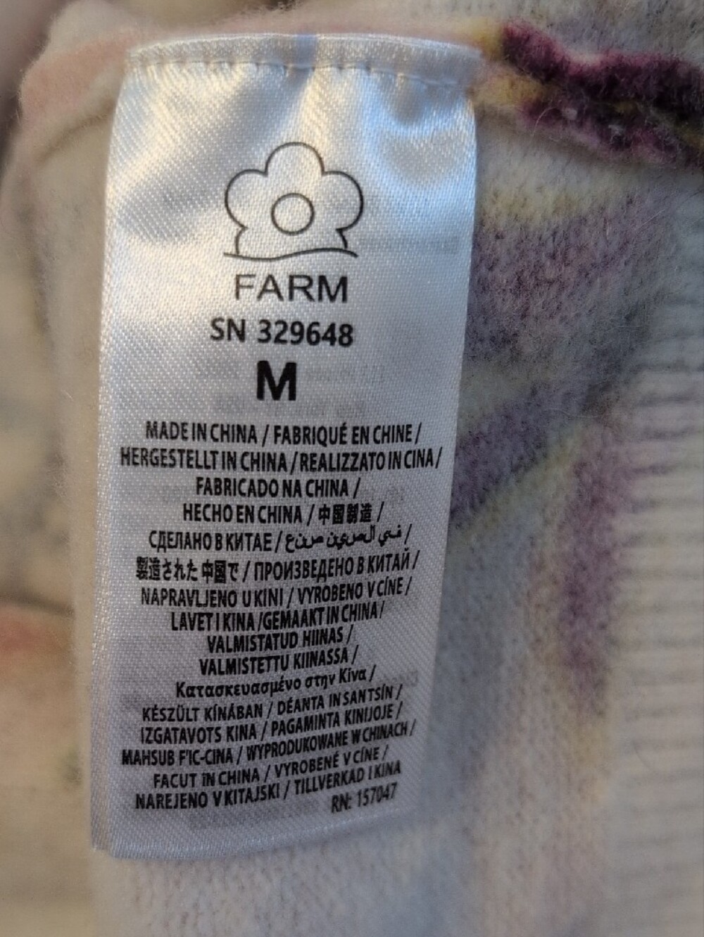 FARM RIO Sweater Winter Garden Floral Puff Sleeve Alpaca Blend Size Medium - Picture 7 of 13